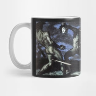 Perseus turns Phineus to stone by brandishing the head of Medusa, by Franz von Stuck, 1908 Mug